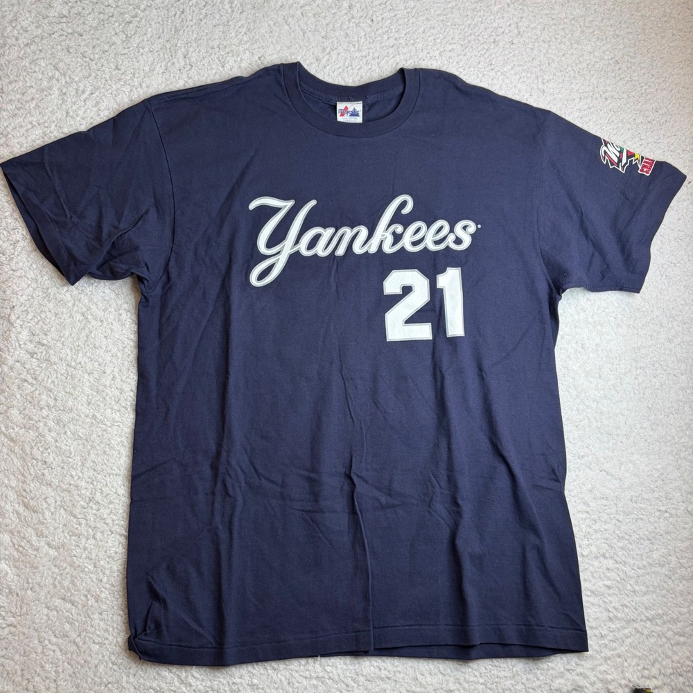 Vintage Paul O'Neill Yankees 1998 World Series Shirt XXL single stitch blue